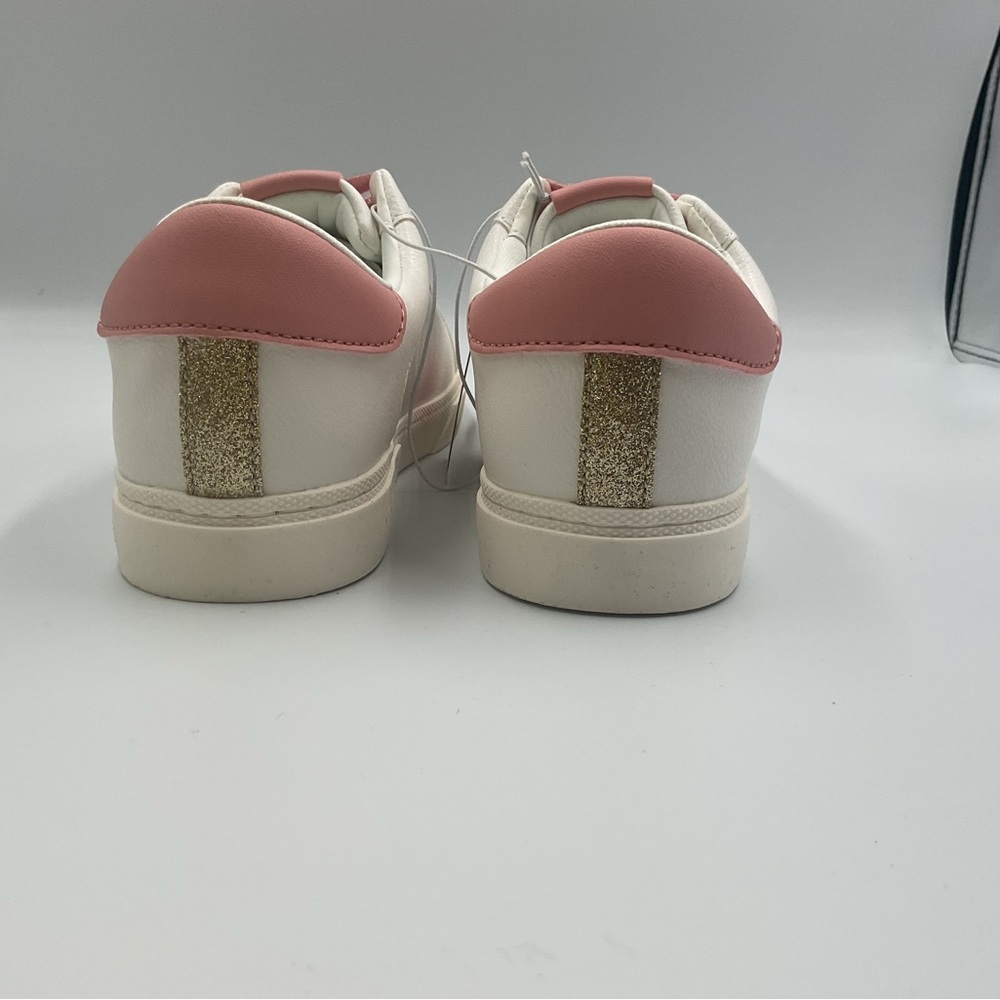 Art Class Girl Sz 5 Kaitlyn Court Sneakers Pink Stars Gold Sparkles White Shoe - Picture 6 of 7